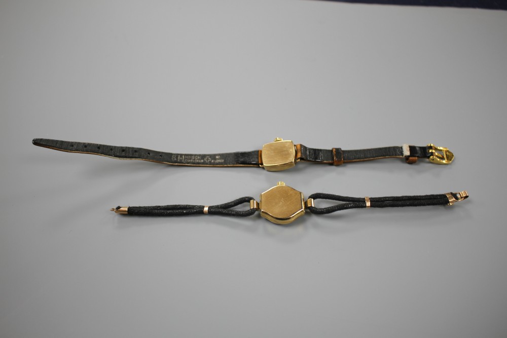 2 9ct gold wrist watches.